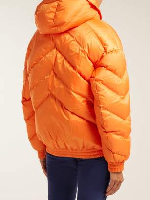 Perfect Moment Chevron Quilted Bomber Jacket - Womens - Orange Navy