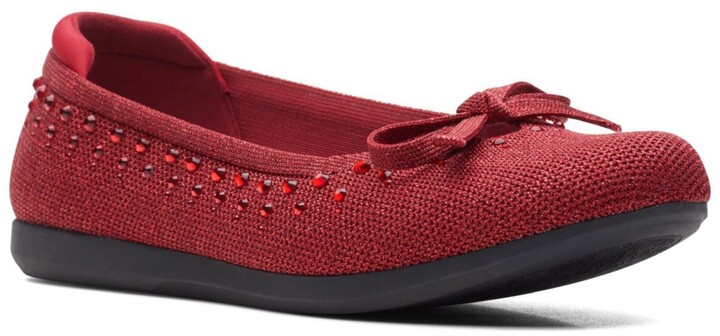 Clarks Women's Red Flats ShopStyle