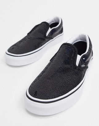 Vans Slip-On sequin sneakers in black - ShopStyle