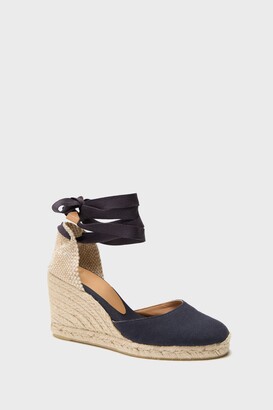 CastañEr Carola 80 Leather-Trimmed Mesh Wedge Espadrilles In Black - 50%  Off | Editorialist