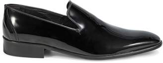Black Brown 1826 Made In Italy Travis Slip-On Patent Leather Dress Shoes