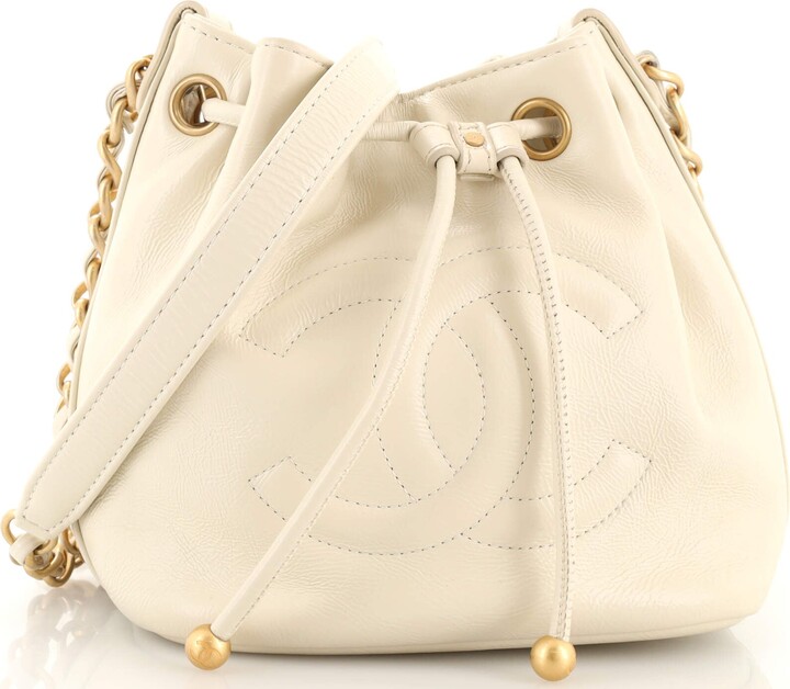 Chanel CC Drawstring Bucket Bag Shiny Aged Calfskin Small - ShopStyle