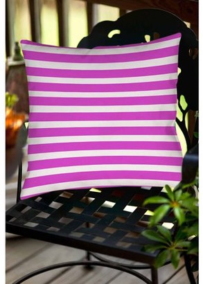 Thumbprintz Bright Stripes Pink Indoor/Outdoor Pillow