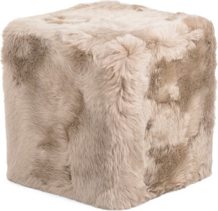 TJMAXX 18X20 Long Wool Sheepskin Cube, Polyester