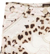 Thumbnail for your product : Roberto Cavalli Printed Fleece Lined Heavy Cotton Skirt