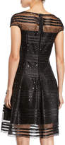 Thumbnail for your product : Talbot Runhof Embellished Cap-Sleeve Fit-and-Flare Cocktail Dress