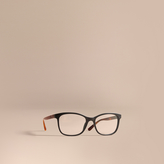 Burberry Monture carrée pour lunettes de vue avec motif check