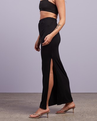 Missguided Women's Black Maxi skirts - Side Split Maxi Skirt - Size 6 at The Iconic