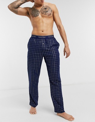 Calvin Klein sleepwear flannel bottoms in navy check - ShopStyle Pajamas