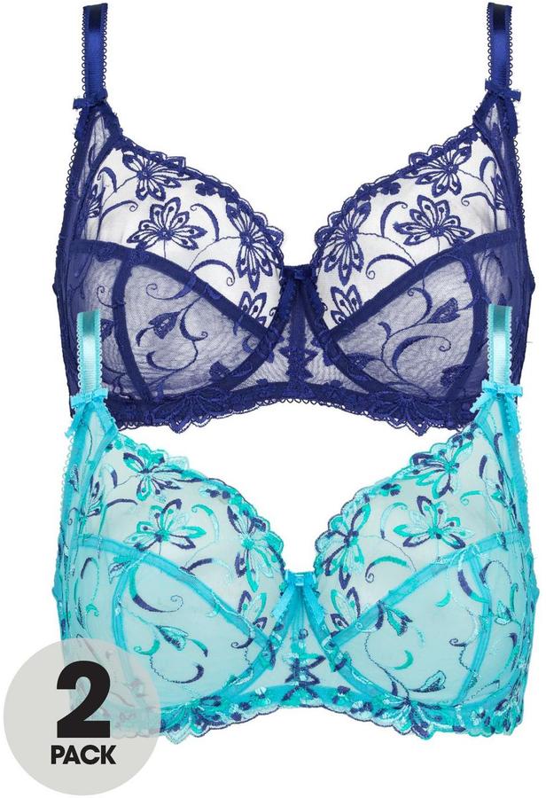 Sorbet Elegance Petal Embroidered Bras (2 Pack) ShopStyle