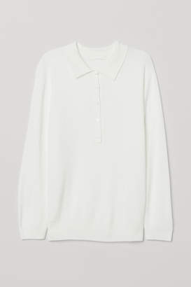 H&M Sweater with Collar - White