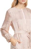 Thumbnail for your product : Dolan Rachel Metallic Stripe Long Sleeve Silk Shirtdress