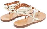 Thumbnail for your product : Valentino Rockstud Double-strap Leather Sandals - Womens - Cream