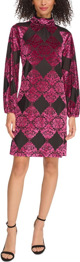 Womens Velvet Fall Mini Dress