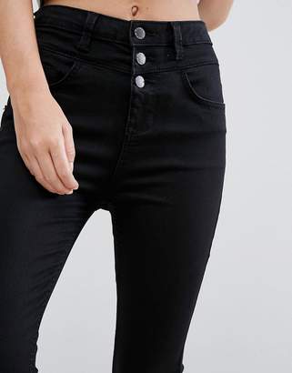 New Look Petite high waist skinny jean in black
