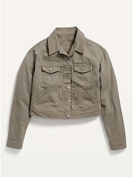 olive green crop jacket