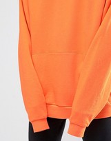 Thumbnail for your product : ASOS Oversized Longline Hoodie In Orange With Super Long Sleeves