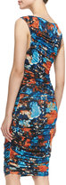 Thumbnail for your product : Catherine Malandrino Printed Sleeveless Ruched Jersey Dress