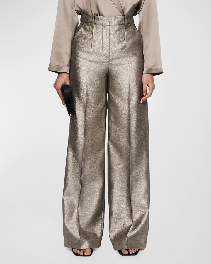 Joseph Alana HighRise WideLeg Metallic Pants ShopStyle