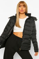Thumbnail for your product : boohoo Quilted Faux Fur Trim Jacket