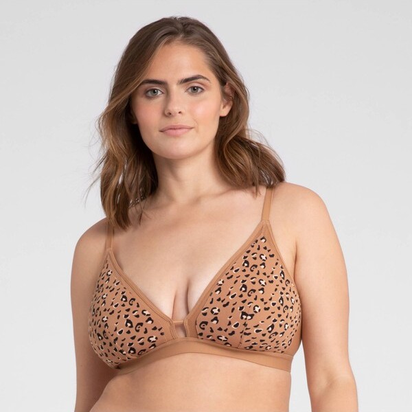 All.You.LIVELY All.You. LIVELY Women's Leopard Print Busty Mesh Trim  Bralette - Camel - ShopStyle Bras