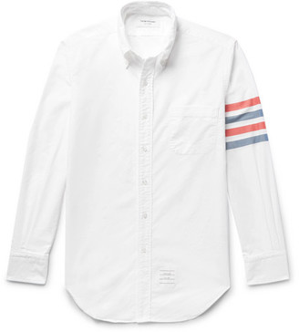 Thom Browne Button-down Collar Striped Cotton Oxford Shirt