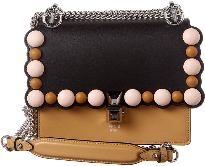 fendi kan i small leather shoulder bag