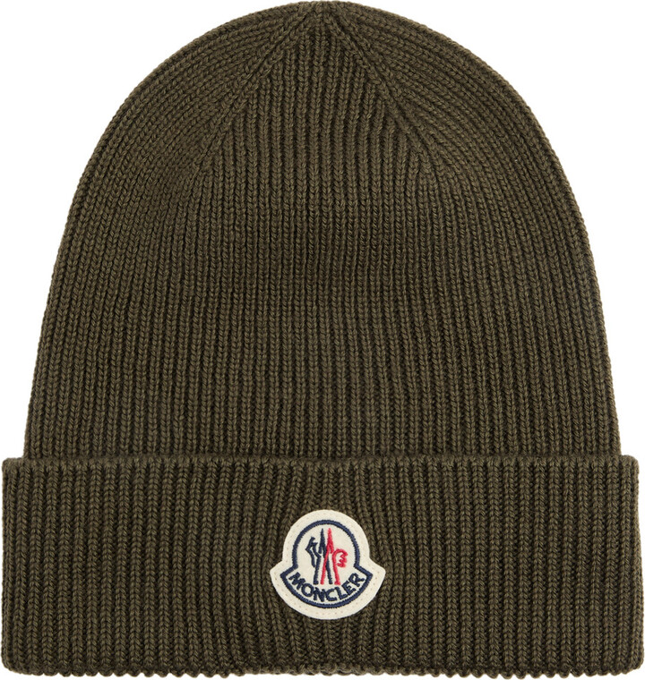 Moncler Logo Knitted Wool Beanie