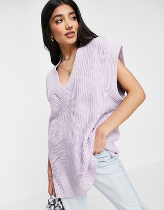 Monki Elise knit sweater vest in lilac