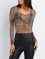 Thumbnail for your product : Charlotte Russe Leopard Mesh Bodysuit