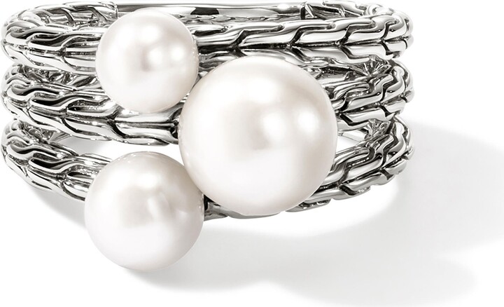 John Hardy JH Essentials Pearl Three Row Ring