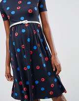 Thumbnail for your product : ASOS Maternity Blurred Spot Skater Dress with Belt