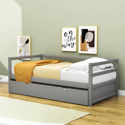 Red Barrel Studio Ariaa Modern Twin Size Wood Daybed with Trundle