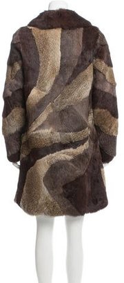 Jocelyn Printed Fur Coat