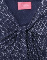 Thumbnail for your product : Charles Tyrwhitt Women's navy and white spot printed knot detail jersey top