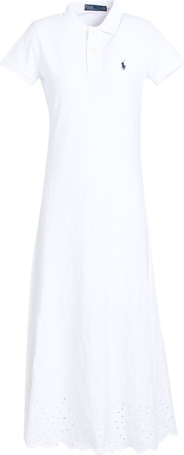 Ralph Lauren Stretch Cotton Mesh Polo Dress Midi Dress White - ShopStyle