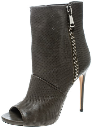 olive green open toe boots