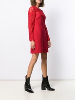 Thumbnail for your product : Valentino Lace Illusion-Neck Dress