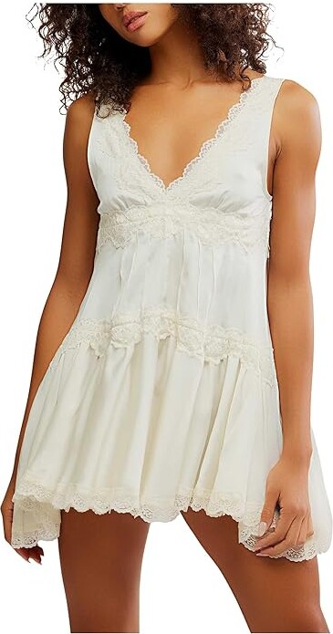 Free People In This Groove Mini Slip Women's Jumpsuit & Rompers One Piece Washed Black : XL (Women's 14) Lace/Polyester