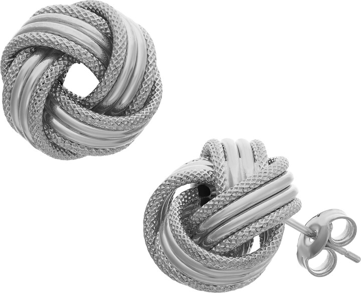 FZN 14K Gold Knot Stud Earrings