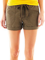 Thumbnail for your product : JCPenney jcp Cuffed Poplin Drawstring Shorts - Petite
