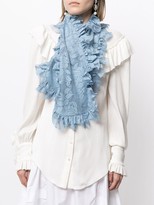 Thumbnail for your product : yuhan wang Ruffled Floral-Lace Scarf