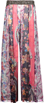Haute Hippie Marisa bead-embellished silk-chiffon wide-leg pants