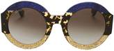 Thumbnail for your product : Gucci Colorblock Glitter Sunglasses