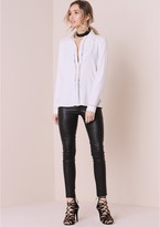 Thumbnail for your product : Missy Empire Sonnie White Crochet Detail Long Sleeved Shirt