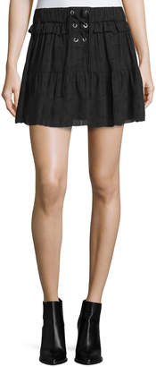 IRO Carmel Tiered Chiffon Skirt, Black