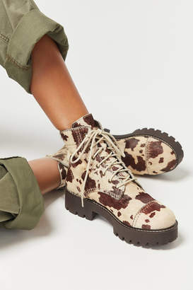Urban Outfitters Juliette Calf Hair Treaded Lace-Up Boot