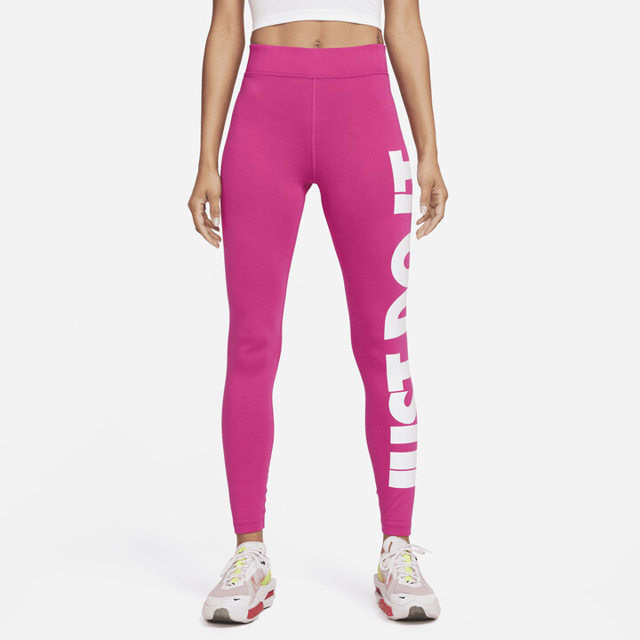 Nike Women's Sportswear Essential High-Waisted Graphic Leggings in Pink -  ShopStyle Activewear Pants