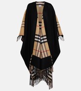 Reversible cashmere and wool cape 