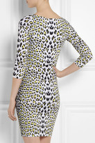 Thumbnail for your product : Just Cavalli Leopard-print stretch-satin jersey dress